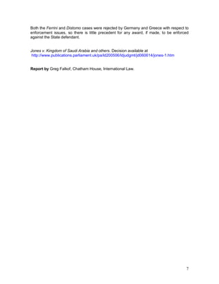 Jones v Saudi Arabia - summary | PDF