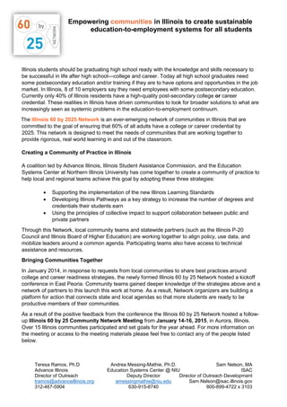 Empowering communities in Illinois to create sustainable
education-to-employment systems for all students
Teresa Ramos, Ph...