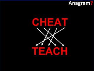 Slide:  Anagram ? CHEAT TEACH 