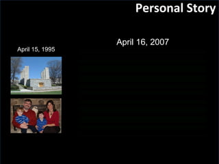 Slide:  Personal Story April 15, 1995 April 16, 2007 