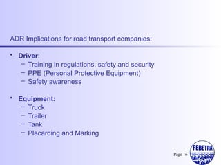 Land transportation of dangerous goods - | PPTX