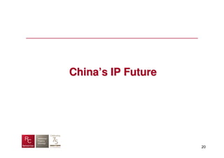 China’s IP Future




                    20
 
