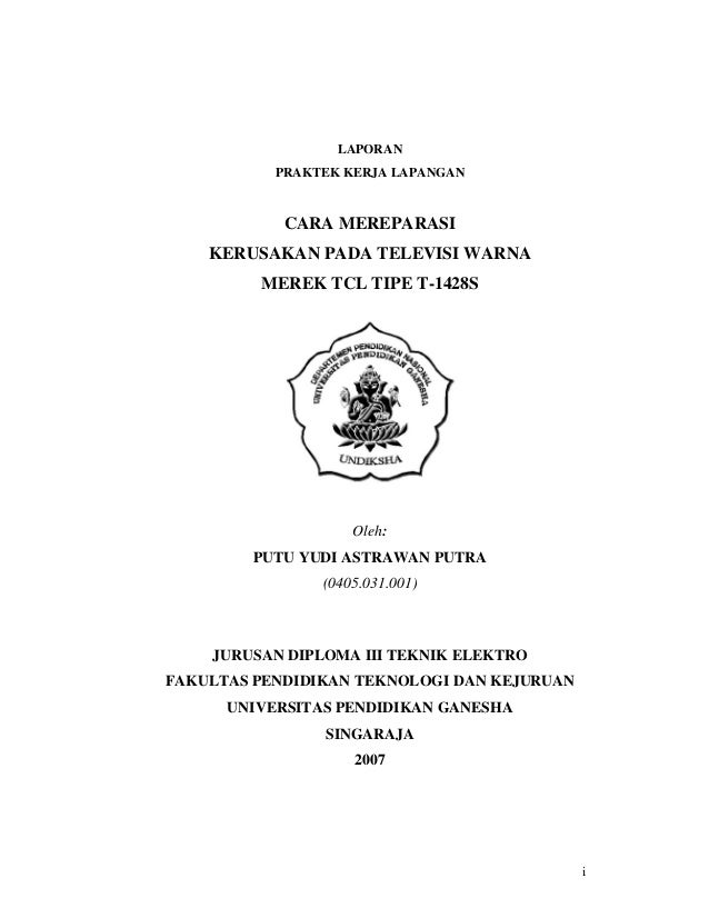 I Laporan Praktek Kerja Lapangan Jurusan