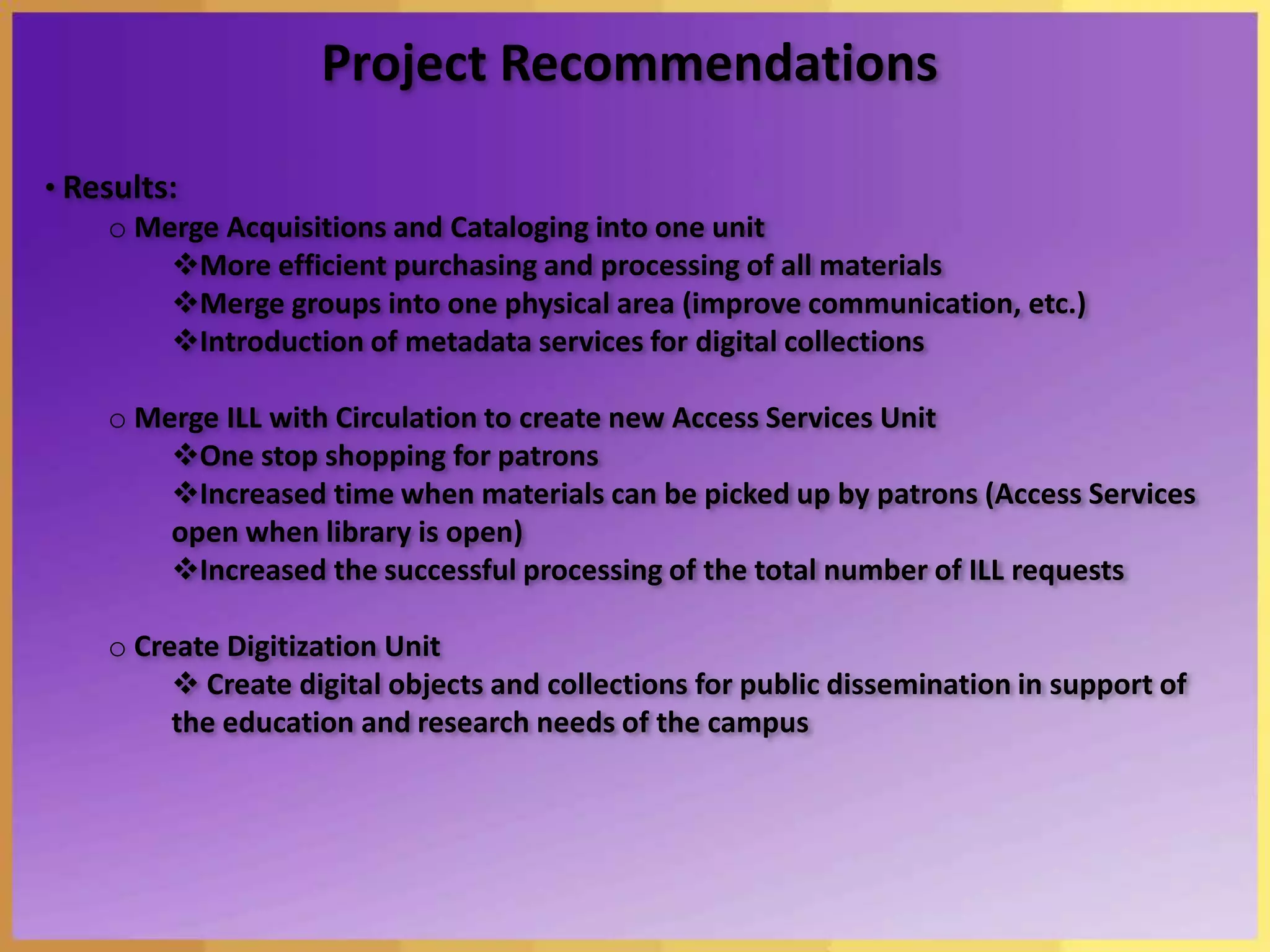 FeedbackInnovations, theory and the Library LearnerTechnology of Power - Ability access to materials and tools, rules of library and institutional conductTechnology of Sign Systems-Ability to use symbolism to understand and communicate in the library environmentTechnology of Production-Ability to create product from informationTechnology of Self- Ability to learn alone and with others, ability to change behavior, lead to transformationMichel Foucault, Technologies of the Self