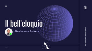 Il bell'eloquio
Gi anl eandro Catani a
001
Speakercoaching|TedxCoriano2020
 
