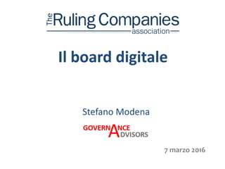 Il board digitale
Stefano Modena
7 marzo 2016
 