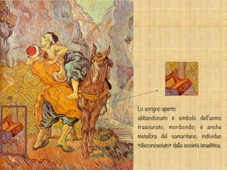 Lo scrigno aperto:
abbandonato è simbolo dell'uomo
trascurato, moribondo; è anche
metafora del samaritano, individuo
«disconosciuto» dalla società israelitica.
 