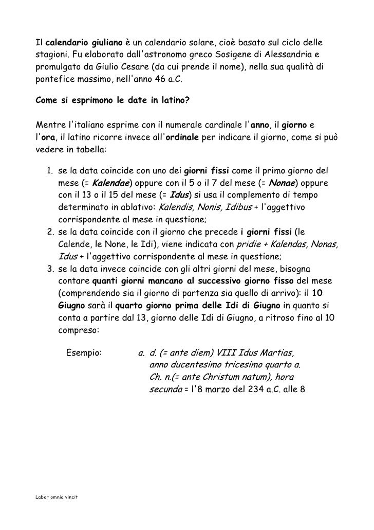 Il Calendario Giuliano è Un Calendario Solare