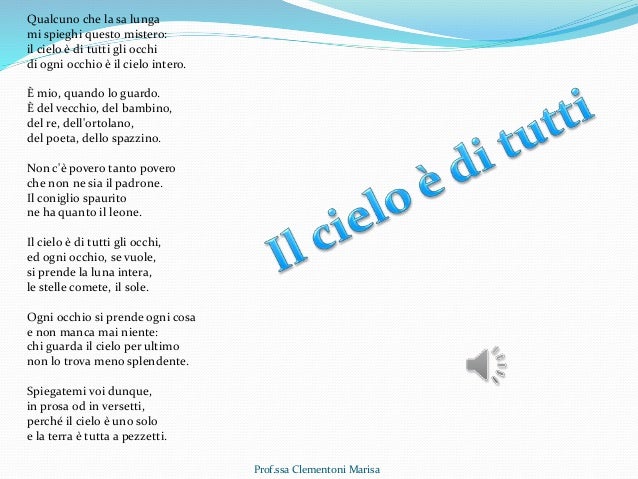 Poesia Il Cielo è Di Tutti Il cielo è di tutti