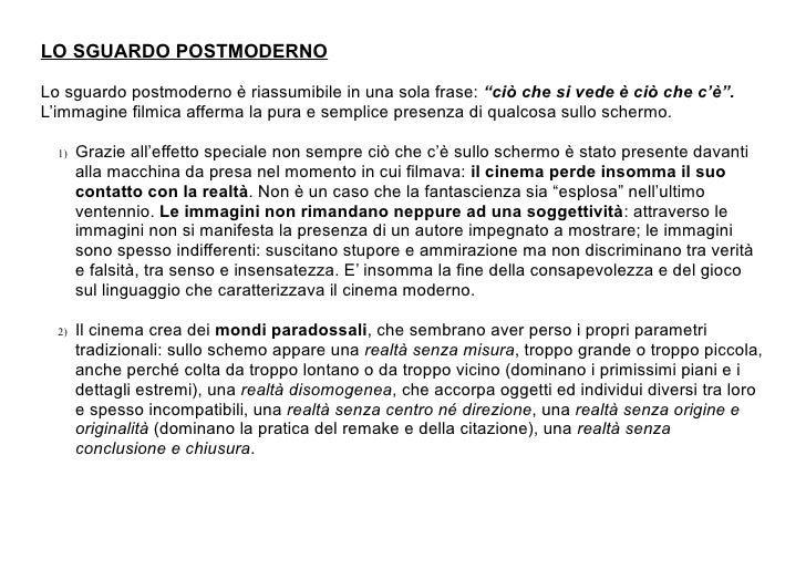 Il cinema postmoderno