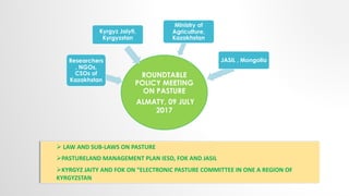 Central Asia Rangelands Initiative: Activities and results