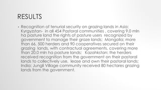 Central Asia Rangelands Initiative: Activities and results