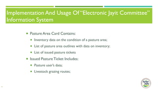 Usage of the “Electronic Jayit Committee” information system in pasture committees of Kyrgyzstan