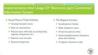 Usage of the “Electronic Jayit Committee” information system in pasture committees of Kyrgyzstan