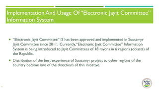 Usage of the “Electronic Jayit Committee” information system in pasture committees of Kyrgyzstan