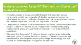Usage of the “Electronic Jayit Committee” information system in pasture committees of Kyrgyzstan