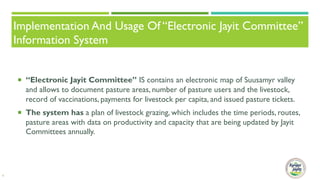 Usage of the “Electronic Jayit Committee” information system in pasture committees of Kyrgyzstan