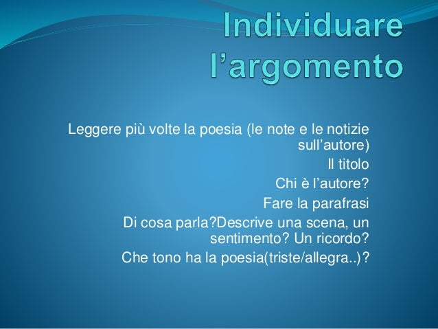 Il commento di una poesia