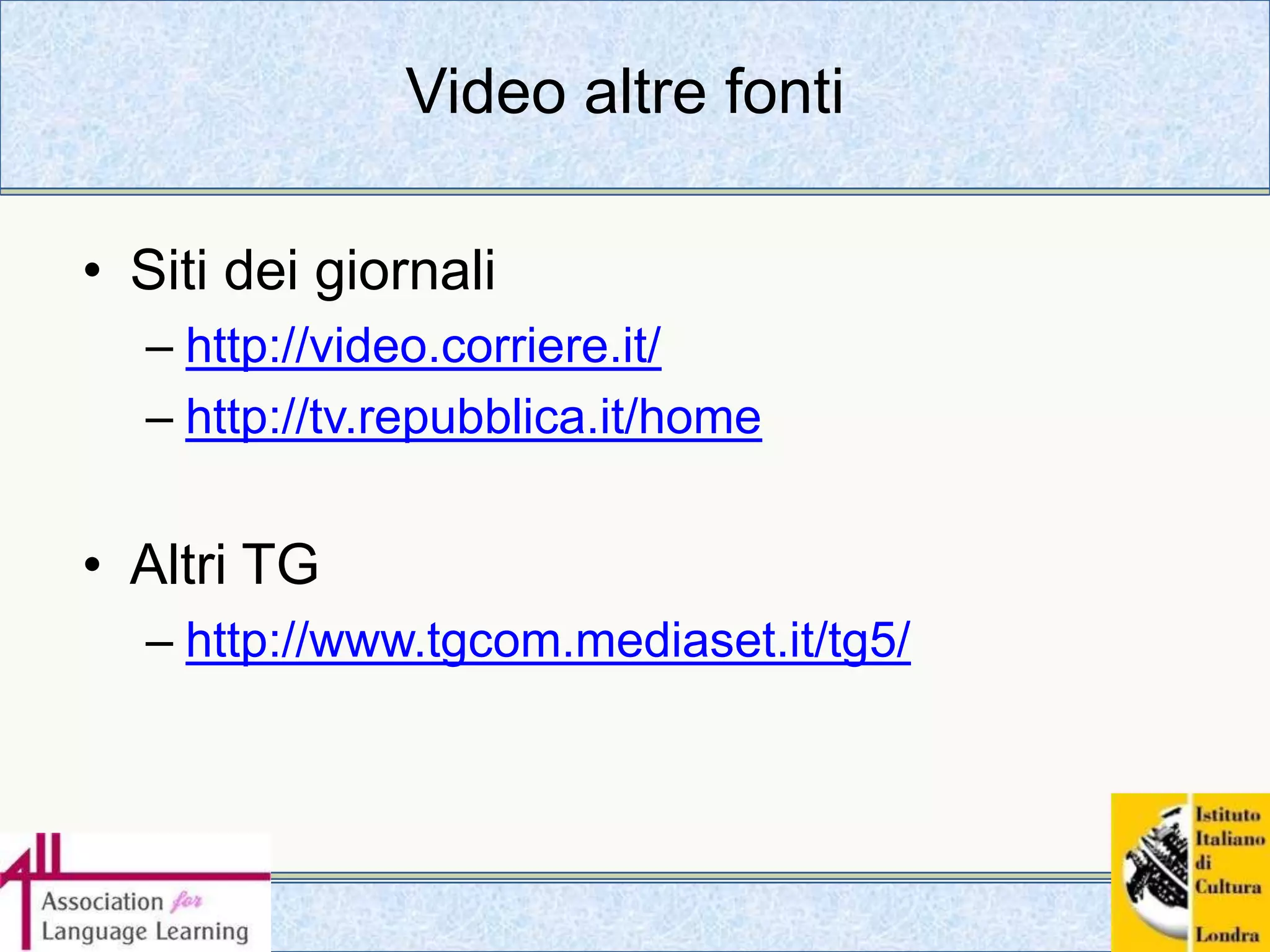 Video Meglio il TG  www.tg1.rai.itO “Cerca multimedia” FacebookScaricando ottiene: