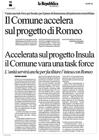 Il comune accellera sul progetto di romeo.