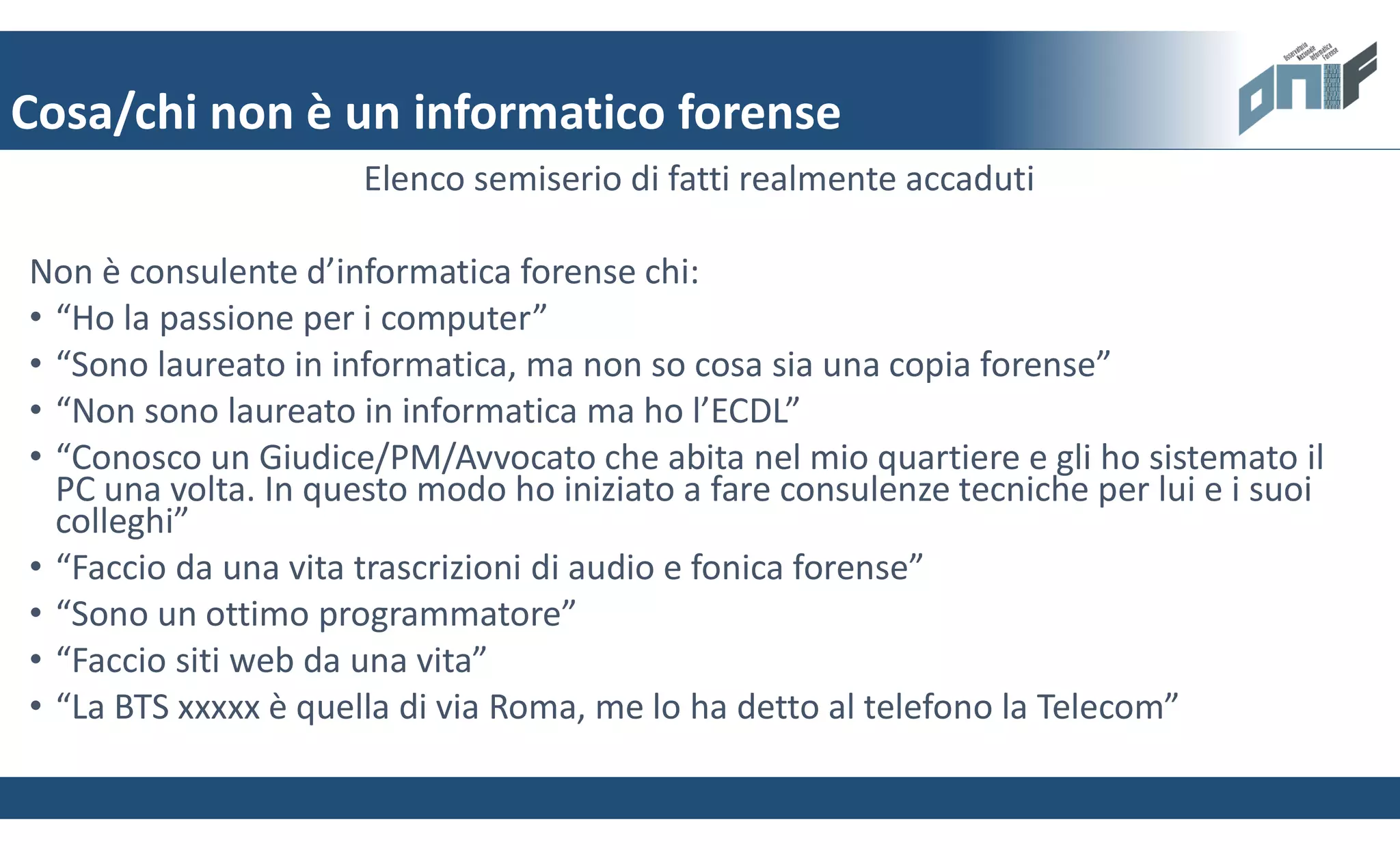 Il consulente tecnico di informatica forense | PDF