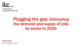 Plugging the gap: Estimating
the demand and supply of jobs
by sector in 2030
 