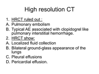 Clopidogrel induced interstitial lung disease | PPTX