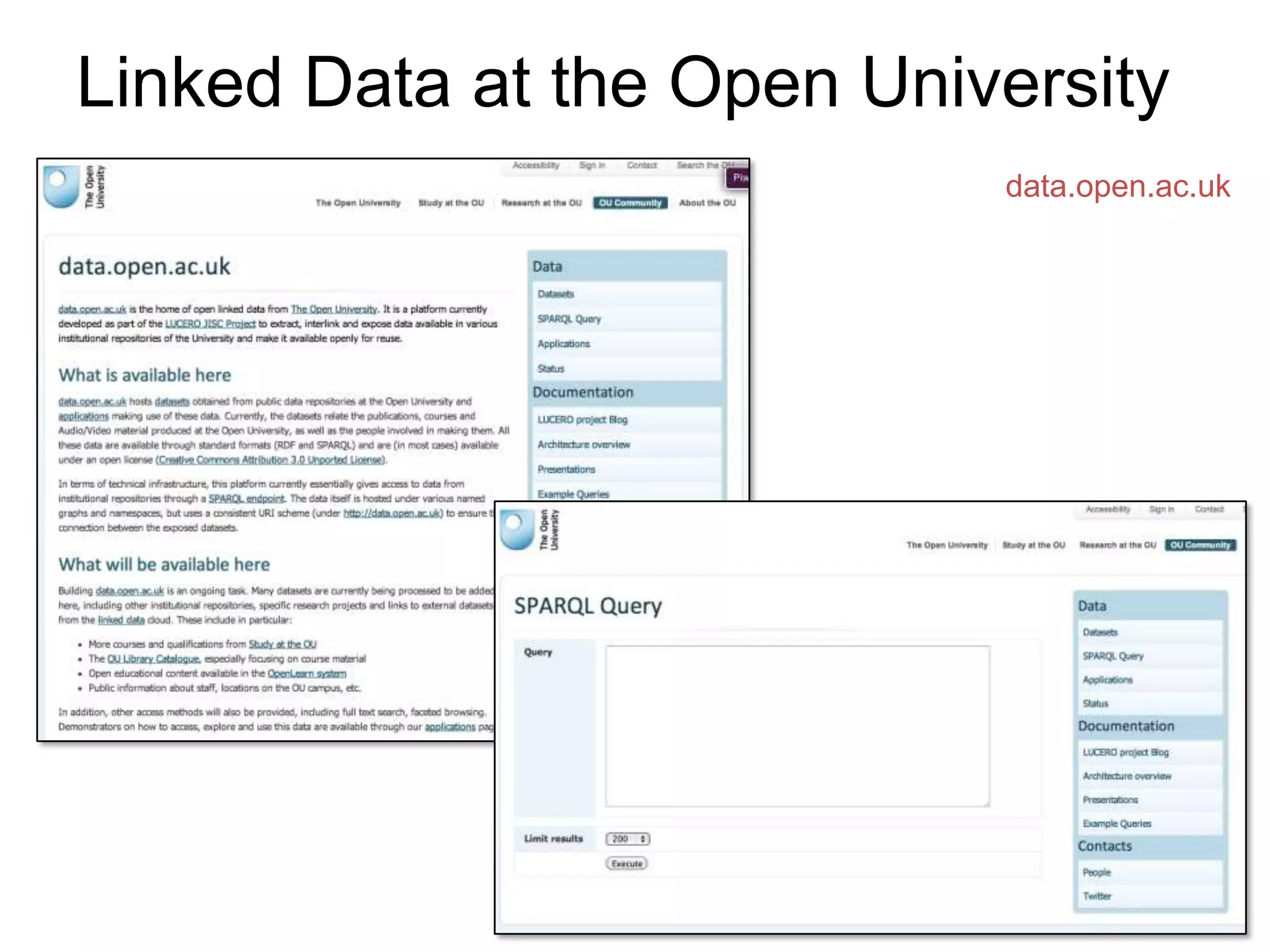 Linked Data at the Open University
                            data.open.ac.uk
 