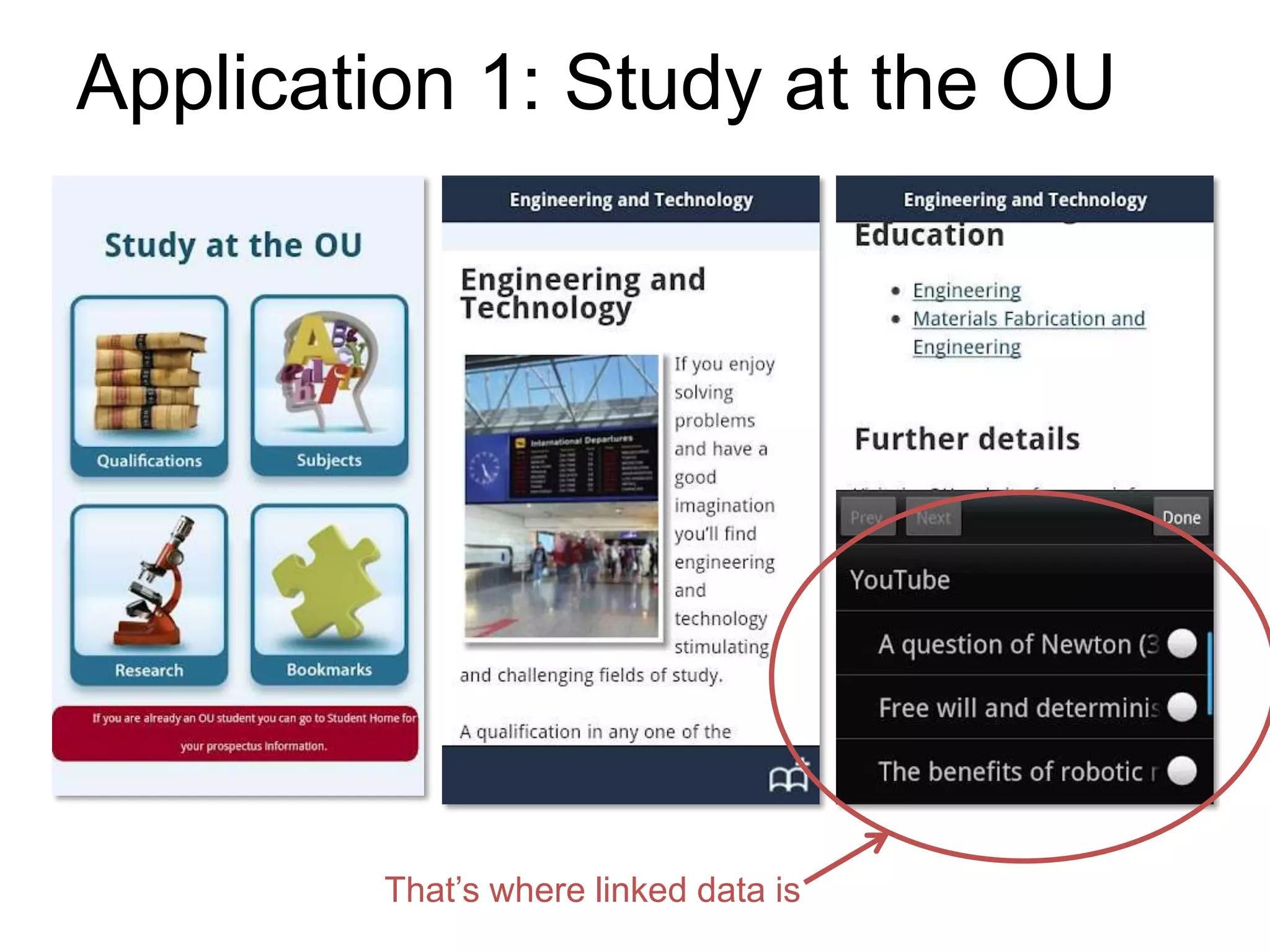 Application 1: Study at the OU




        That’s where linked data is
 
