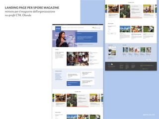 spore.cta.int
LANDING PAGE PER SPORE MAGAZINE
minisito per il magazine dell’organizzazione 
no-proﬁt CTA, Olanda
 
