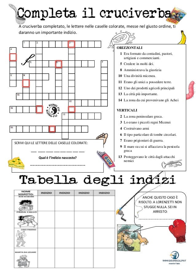 La Civilta Cretese E Minoica Scheda Di Verifica Per La Classe Quarta