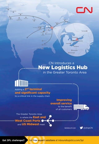 2015_077_ad_inbound_logistics_outlines_03_30.indd 1 3/30/15 9:09 AMCN_map_ad0515.indd 1 5/12/15 11:11 AMGot 3PL challenges?  Get free expert solutions at inboundlogistics.com/3pl
 