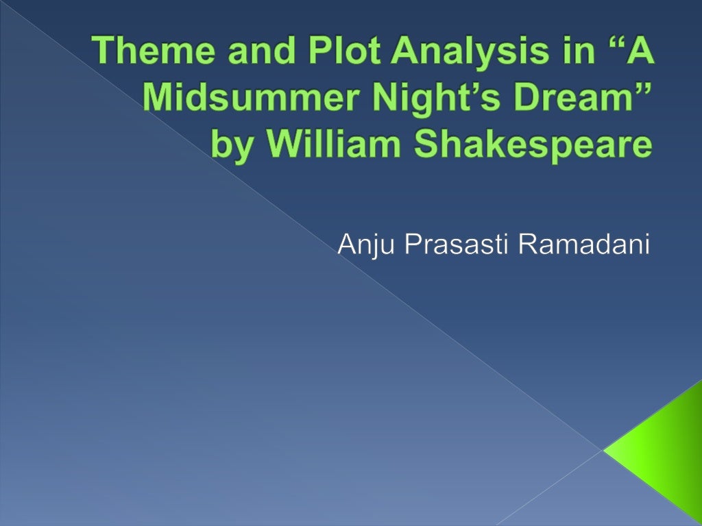 Theme and Plot Analysis in "A Midsummer Night's Dream" by William Sha…