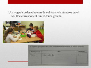 Una vegada ordenat hauran de col·locar els números en el
seu lloc corresponent dintre d’una graella.
 