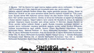 6 A?ustos 1921de Demircinin i?gali zerine da?lara ?ekilen ak?nc? mfrezeleri, 13 A?ustos
1921 Cumartesi gn Ya?c? da??nda kati mcahede karar? al?p, yemin ederler.
Sakarya zaferinin etkisiyle ?brahim Ethem Bey, cephe gerisinde bulunan G?rdes, Simav ve
Demircide T.B.M.M nin tek resmi temsilcisi olarak Demirci merkezli mstakil bir Trk Livas?
kurar. Burada derhal Milli Hkmet nam?na idareyi ele alan ?brahim Ethem Bey, 5 Eyll-11
Ekim 1921 tarihleri aras?nda Demirci, G?rdes ve Simavda mfrezeler ve ia?eleri i?in Mdafaa-
i Hukuk idareleri olu?turur. Telgraf hatlar?n? tamir ederek Mir Mustafa ile orduya ilk raporunu
g?nderir. D?man?n byk kuvvetler sevk etmesi zerine 11 Ekimden itibaren Demirci ve
Simav yeniden tahliye edilerek Akda? a ge?ilir. Burada mcadele m?nt?kalar? belirlenir ve
yeniden ak?nc? mfrezeleri meydana getirilerek a?a??da isimleri verilen Kuv?-yi Mill?yeciler,
mfreze komutanl?klar?na tayin edilirler. ?brahim Ethem Bey-Demirci Kaymakam?, Ak?nc?
Mfrezeleri Resisi; Mehmet Pehlivan -11. Ak?nc? Mfrezeleri Kumandan?; Usturumcal? Halil
Efe -12. Ak?nc? Mfrezeleri Kumandan?; Arap Ali Osman Efe -6. Ak?nc? Mfrezeleri Kumandan?;
Arslan Efe -10. Ak?nc? Mfrezeleri Kumandan?; Balatl?l? Hseyin ?avu? -1. G?nll Mfrezeleri
Kumandan? Klah Mehmet Efe -2. G?nll Mfrezeleri Kumandan? Hac? Veli -3. G?nll
Mfrezeleri Kumandan?: Bak?rl? Sa?l? Mustafa Efe -4. G?nll Mfrezeleri Kumandan?.
 