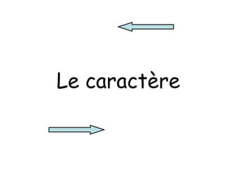Le caractère
 
