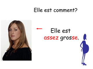 Elle est comment?

Elle est
assez grosse.

 