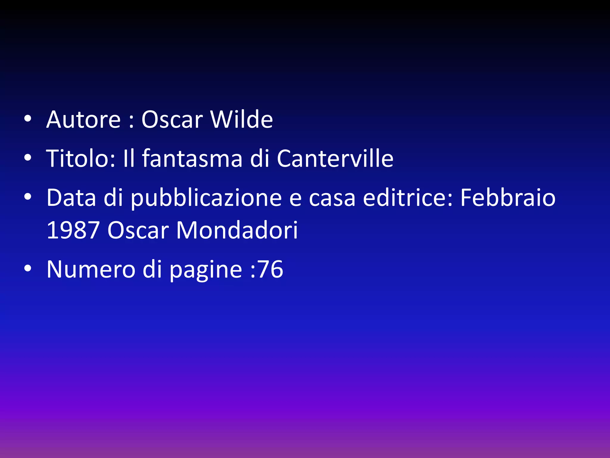 Il fantasma di canterville | PPT