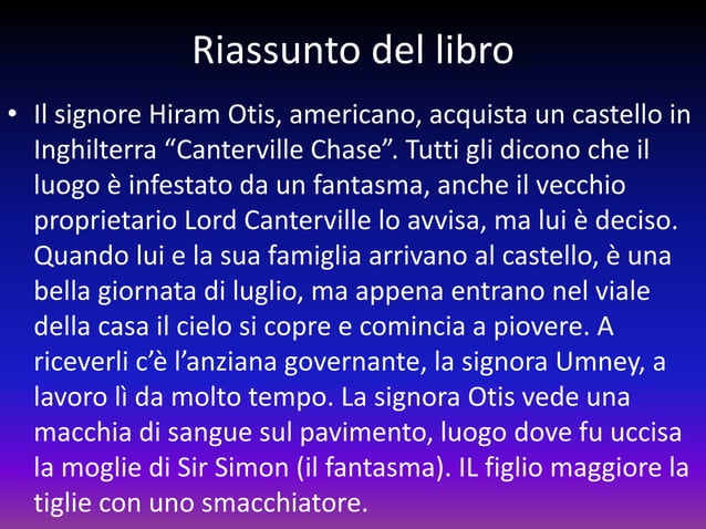 Il fantasma di canterville | PPT