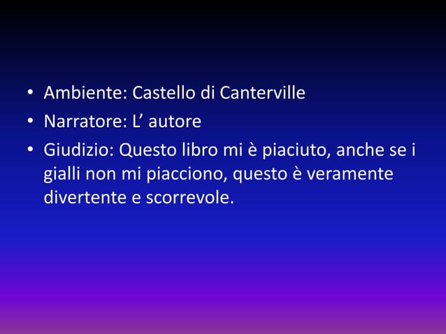 Scheda Del Libro Il Fantasma Di Canterville