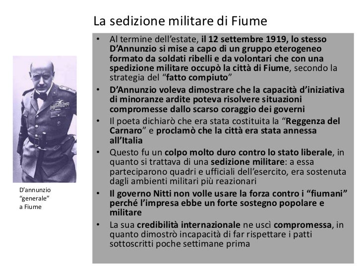Il Dopoguerra In Italia E L'avvento Del Fascismo