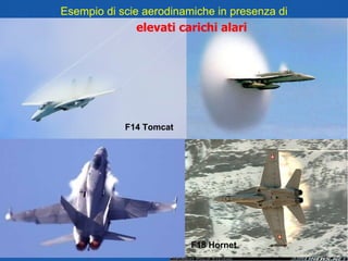 Esempio di scie aerodinamiche in presenza di F14 Tomcat F18 Hornet elevati carichi alari 