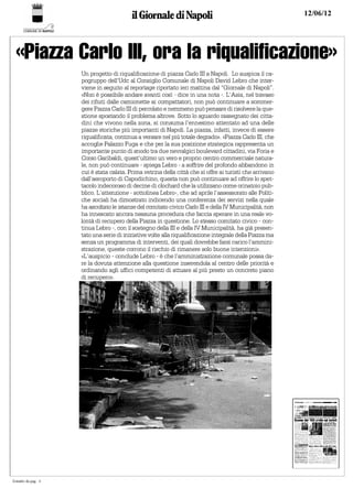 Il Giornale di Napoli su piazza Carlo III -David Lebro