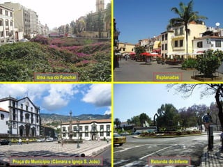 Esplanadas  Praça do Município (Câmara e Igreja S. João) Uma rua do Funchal Rotunda do Infante 