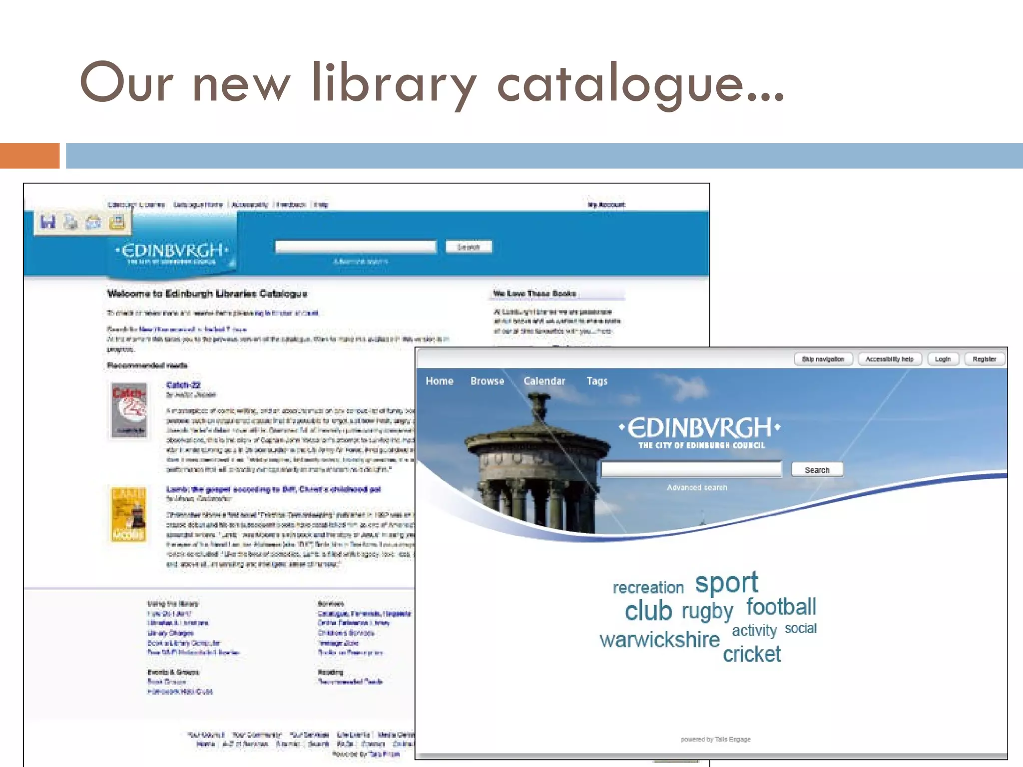 Our new library catalogue... 