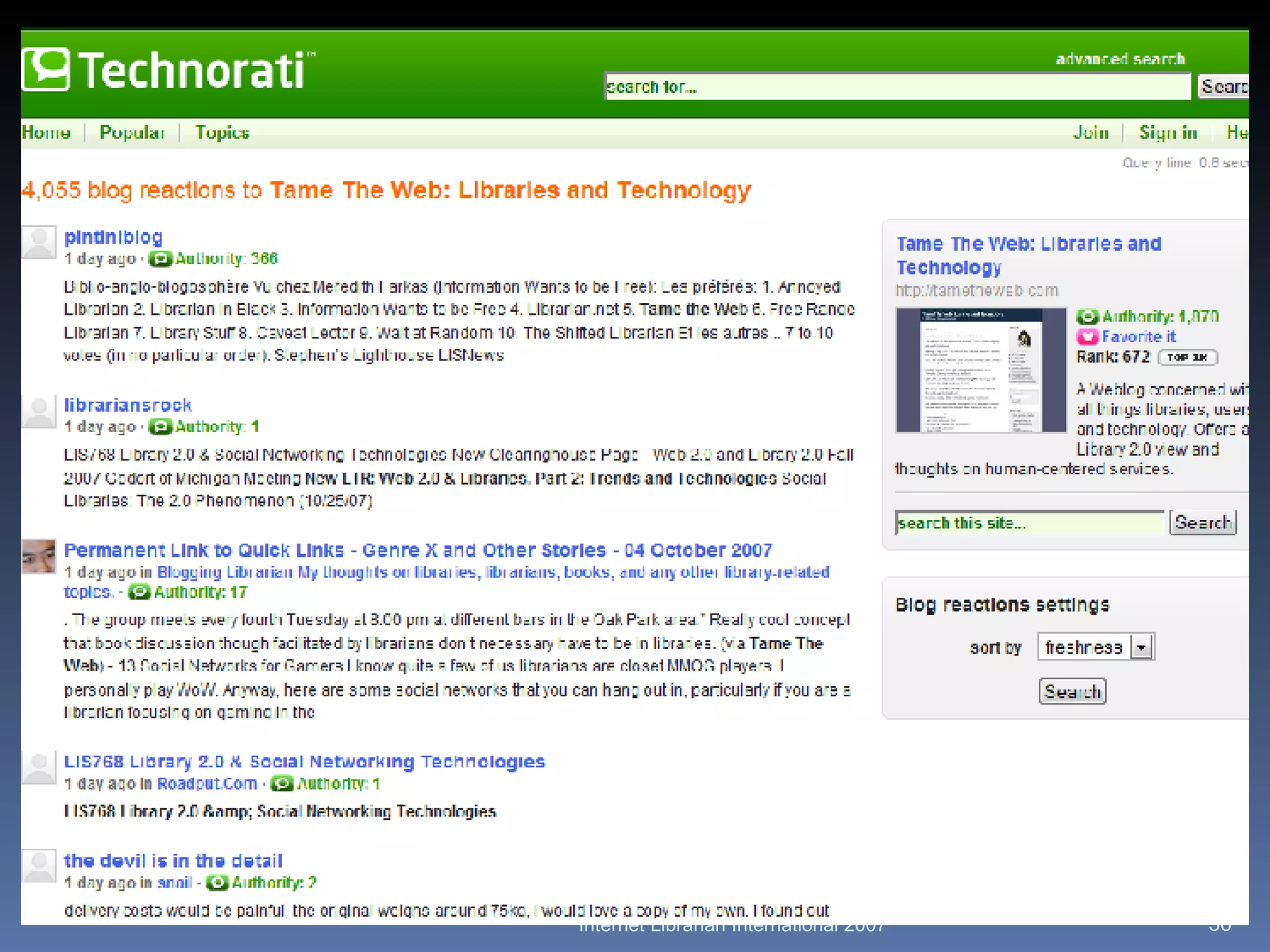 Internet Librarian International 2007 