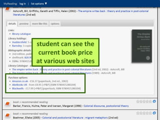 student can see the
 current book price
at various web sites




                       25
 