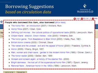 Borrowing Suggestions
based on circulation data




                            5
 