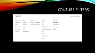 YOUTUBE FILTERS
 