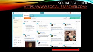 SOCIAL SEARCHER
HTTPS://WWW.SOCIAL-SEARCHER.COM/
 